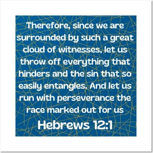 Bible Verse Hebrews 12:1 Posters and Art